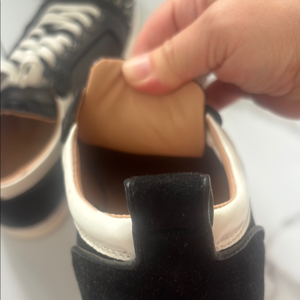 Studded Black Leather Sneakers with White Laces - Picture 7 of 9